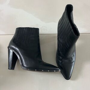 Black leather boots